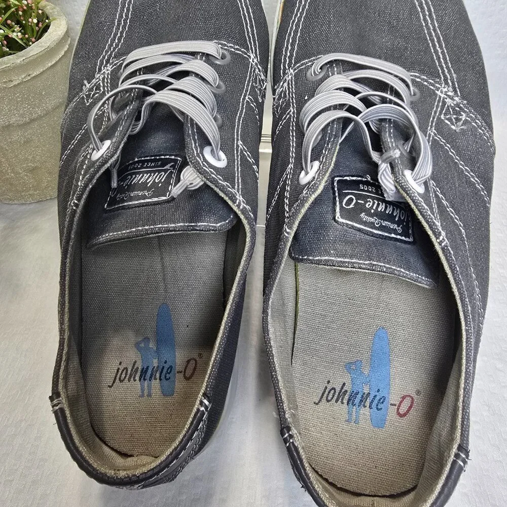 JOHNNY O'S SANTA CRUZ GRAY CANVAS LOAFER GOLF BEACH FISHING DECK SHOES MENS 9
